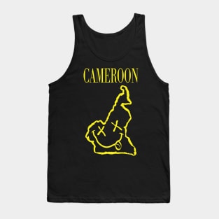 Vibrant Cameroon Africa x Eyes Happy Face: Unleash Your 90s Grunge Spirit! Smiling Squiggly Mouth Dazed Happy Face Tank Top